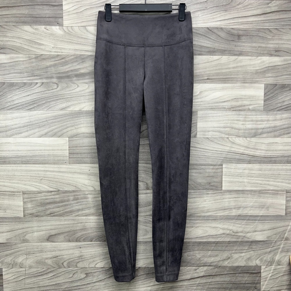 White House Black Market Ultimate Runway Leggings Women's Size 2 Gray Suede Yoga